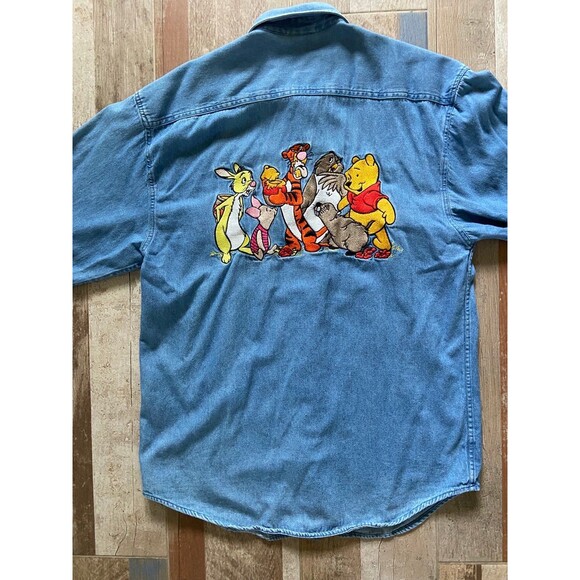 Vintage Disney Winnie the Pooh Embroidered Denim Shirt Size Small - Picture 8 of 8
